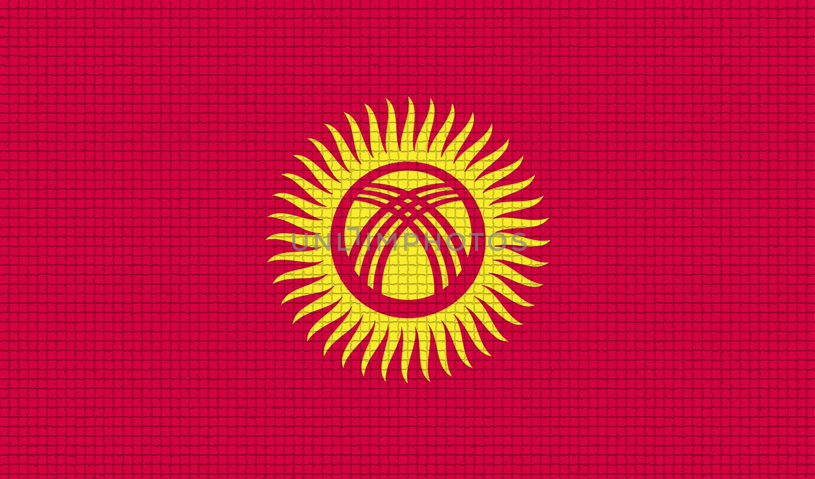 Flags Kyrgyzstan with abstract textures. Rasterized by serhii_lohvyniuk