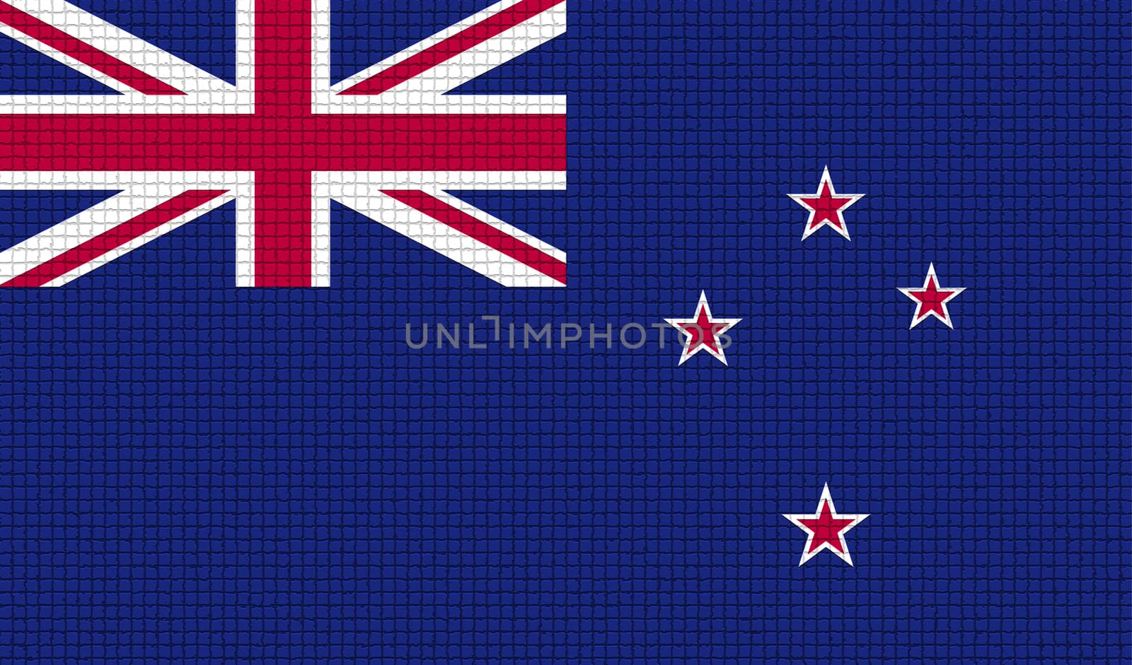 Flags of New Zeland with abstract textures. Rasterized version