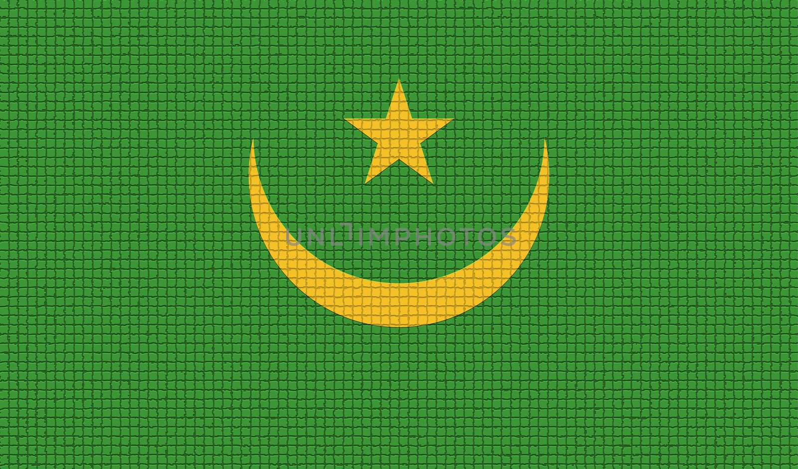 Flags Mauritania with abstract textures. Rasterized by serhii_lohvyniuk