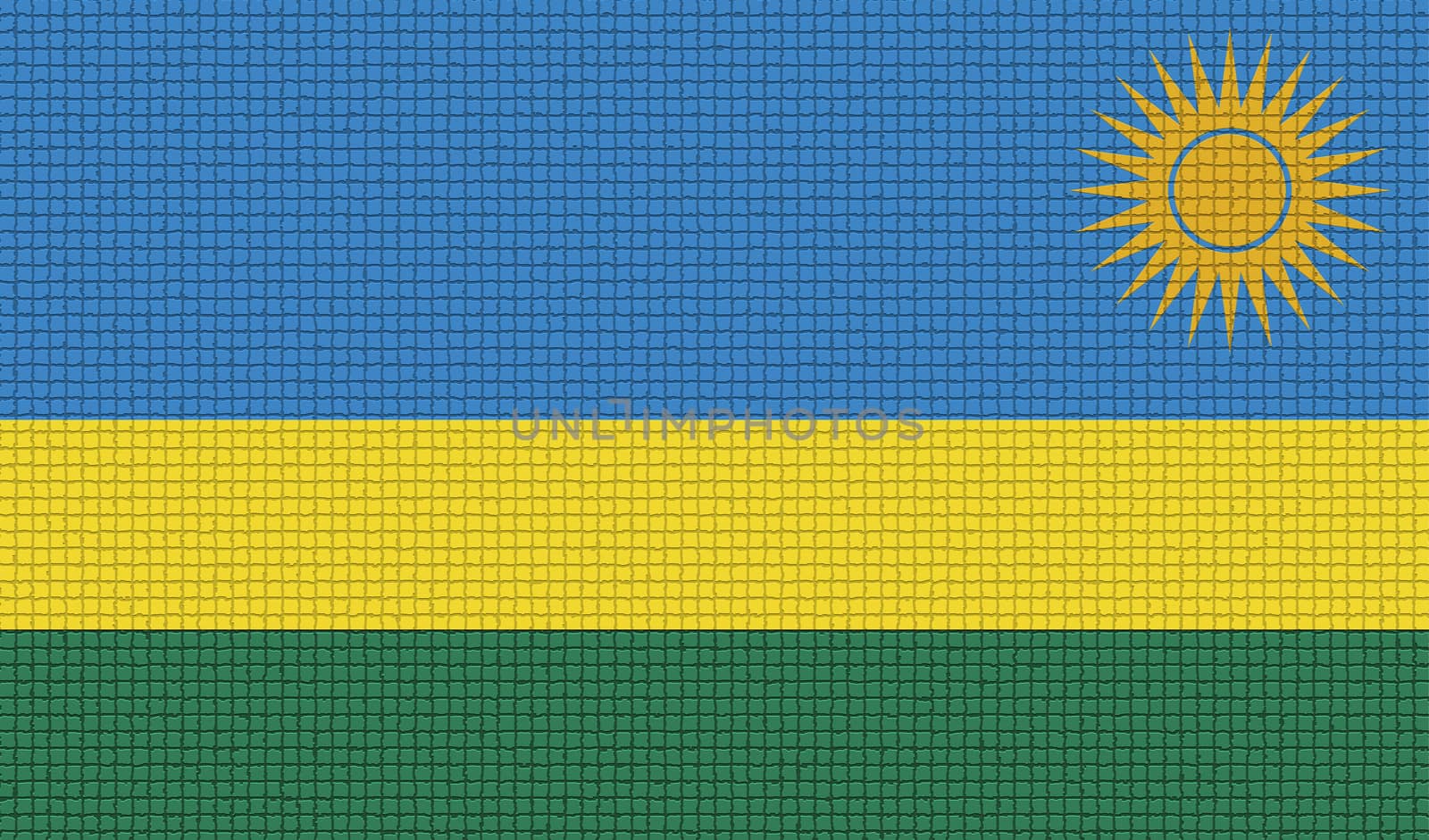 Flags Rwanda with abstract textures. Rasterized by serhii_lohvyniuk