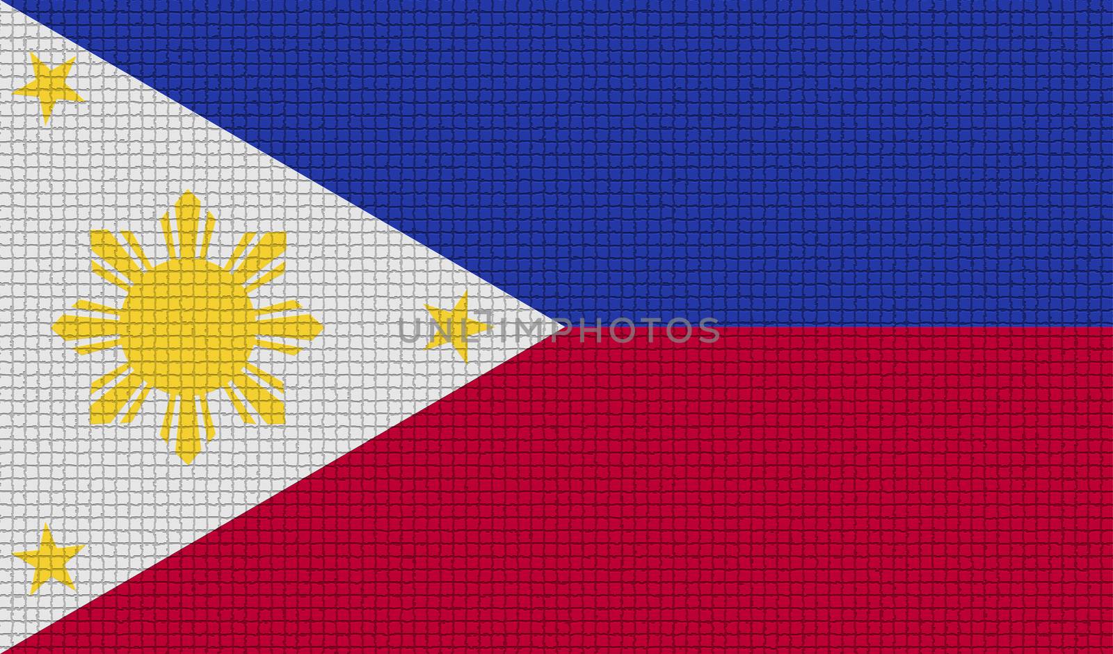Flags Philippiines with abstract textures. Rasterized by serhii_lohvyniuk