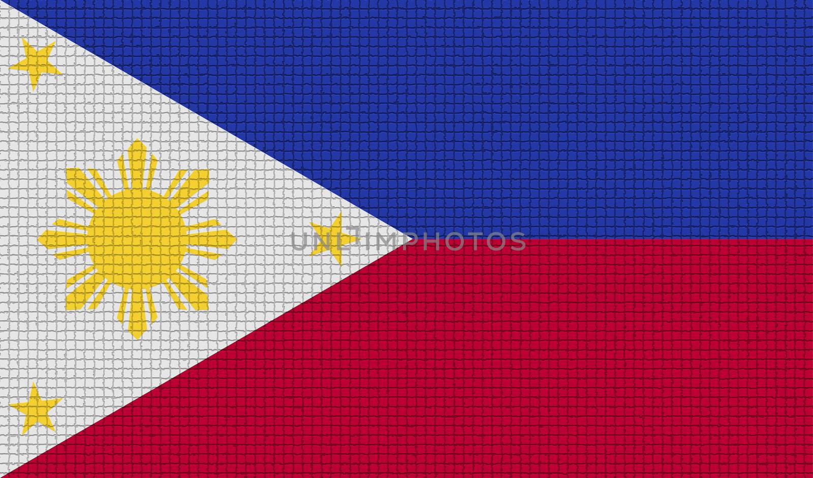 Flags of Philippiines with abstract textures. Rasterized version