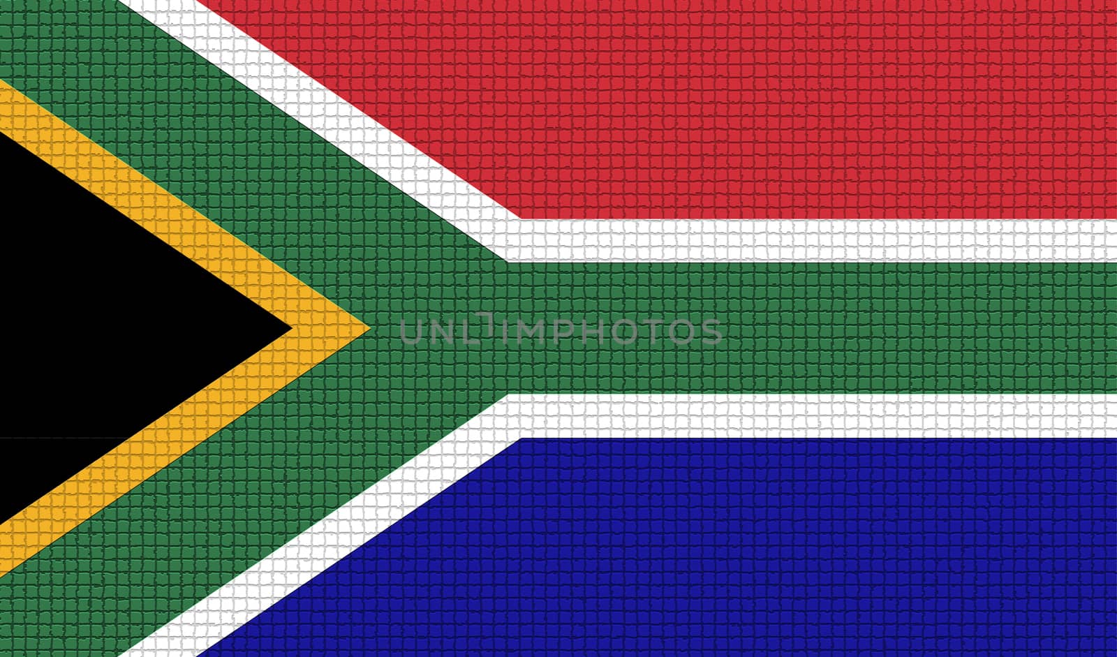Flags South Africa with abstract textures. Rasterized by serhii_lohvyniuk