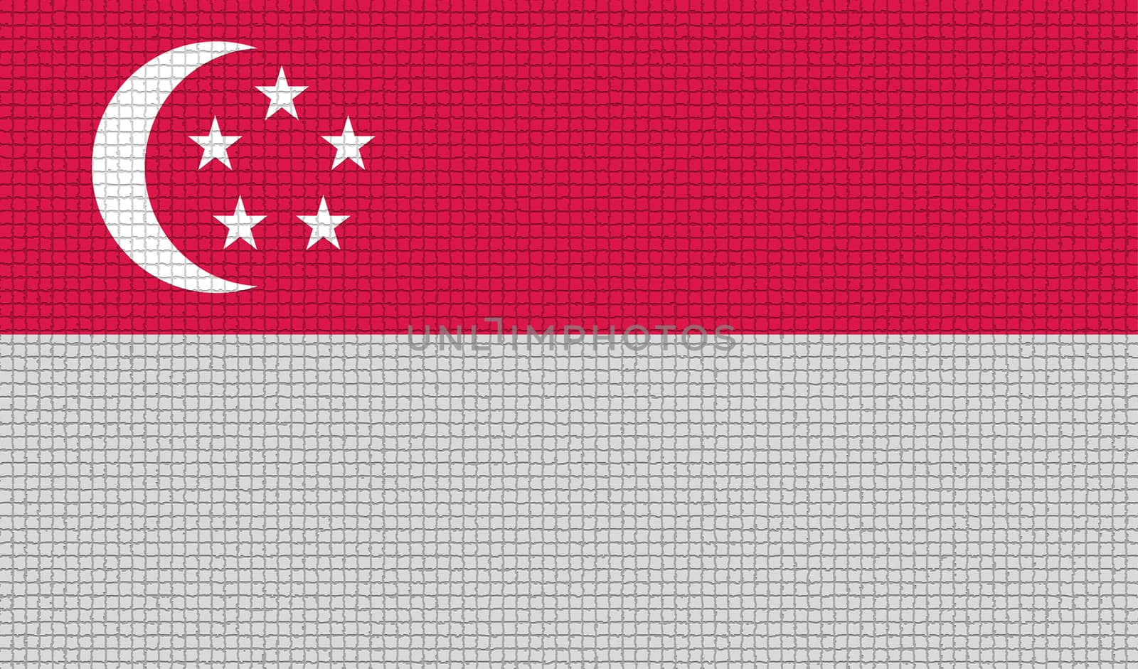 Flags of Singapore with abstract textures. Rasterized version