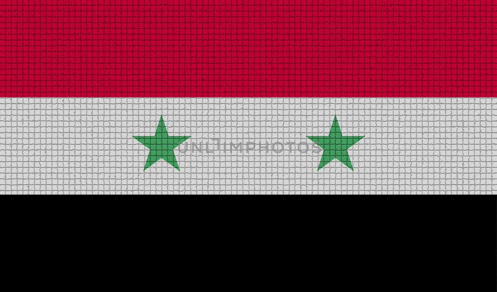 Flags of Syria with abstract textures. Rasterized version