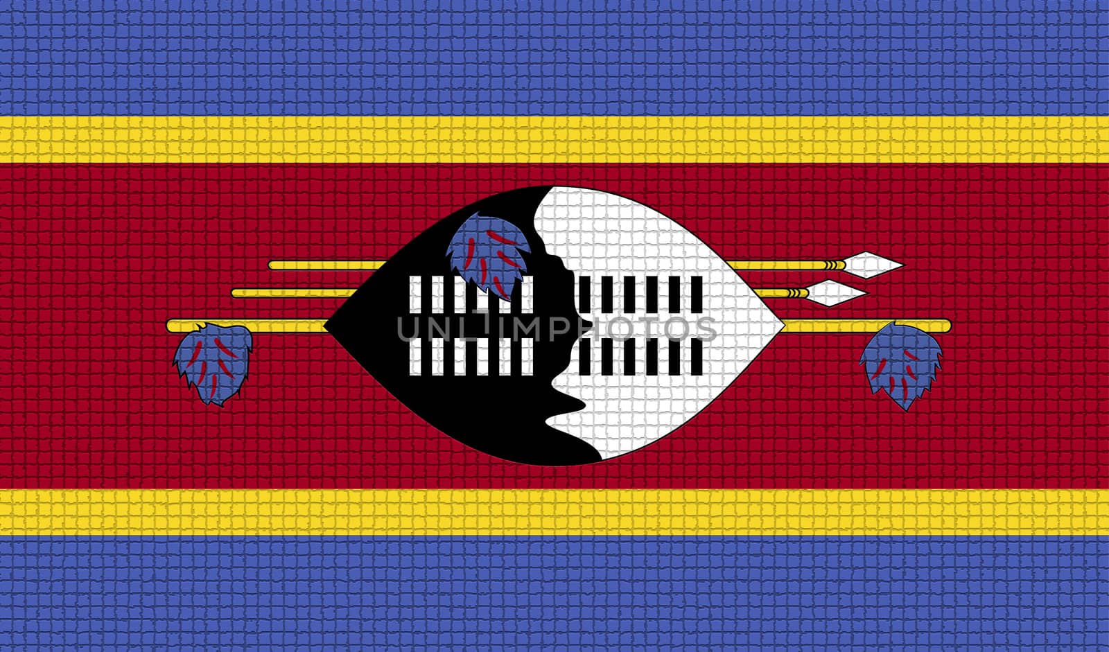 Flags of Swaziland with abstract textures. Rasterized version