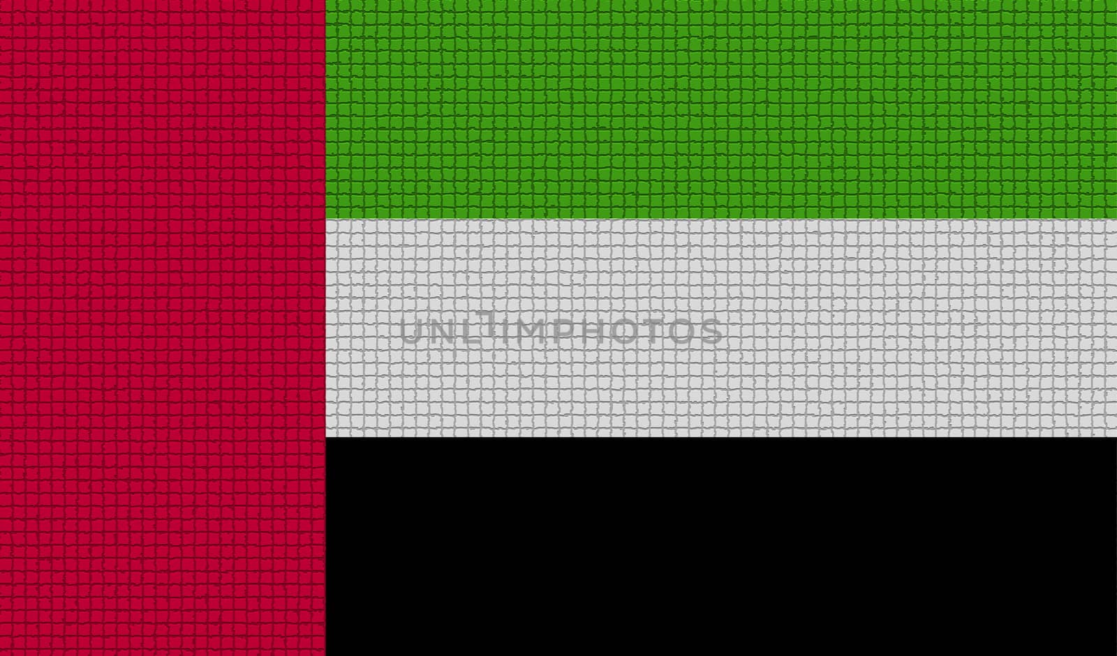 Flags of United Arab Emirates with abstract textures. Rasterized version