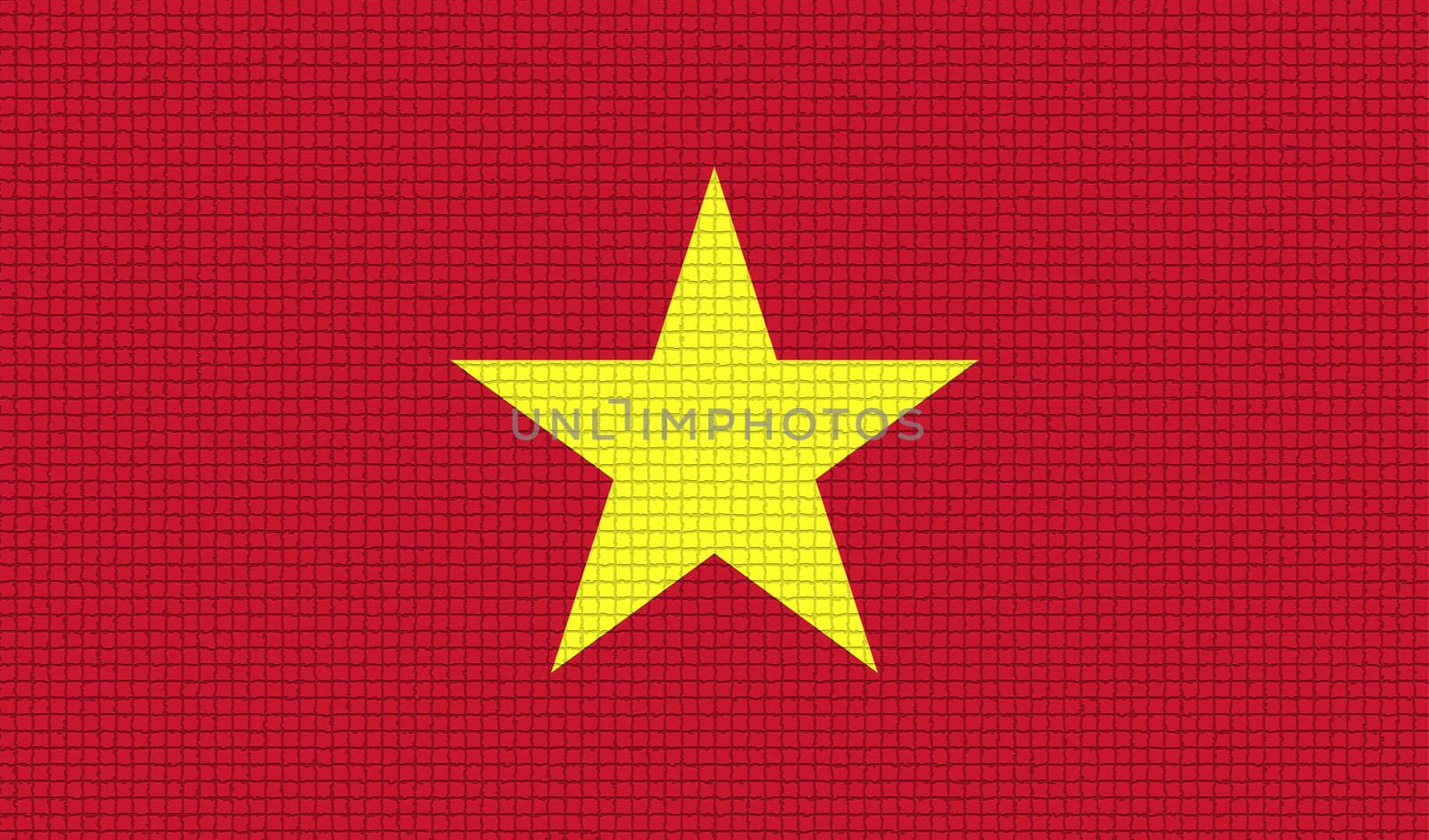 Flags of Vietnam with abstract textures. Rasterized version