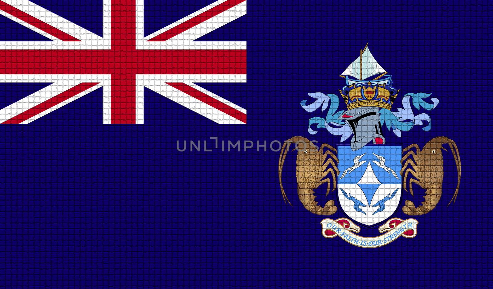 Flags of Tristan da Cunha with abstract textures. Rasterized version