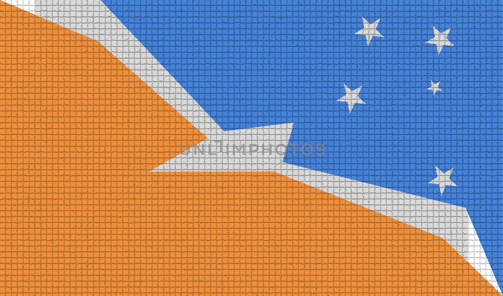 Flags of Tierra del Fuego Province with abstract textures. Rasterized version