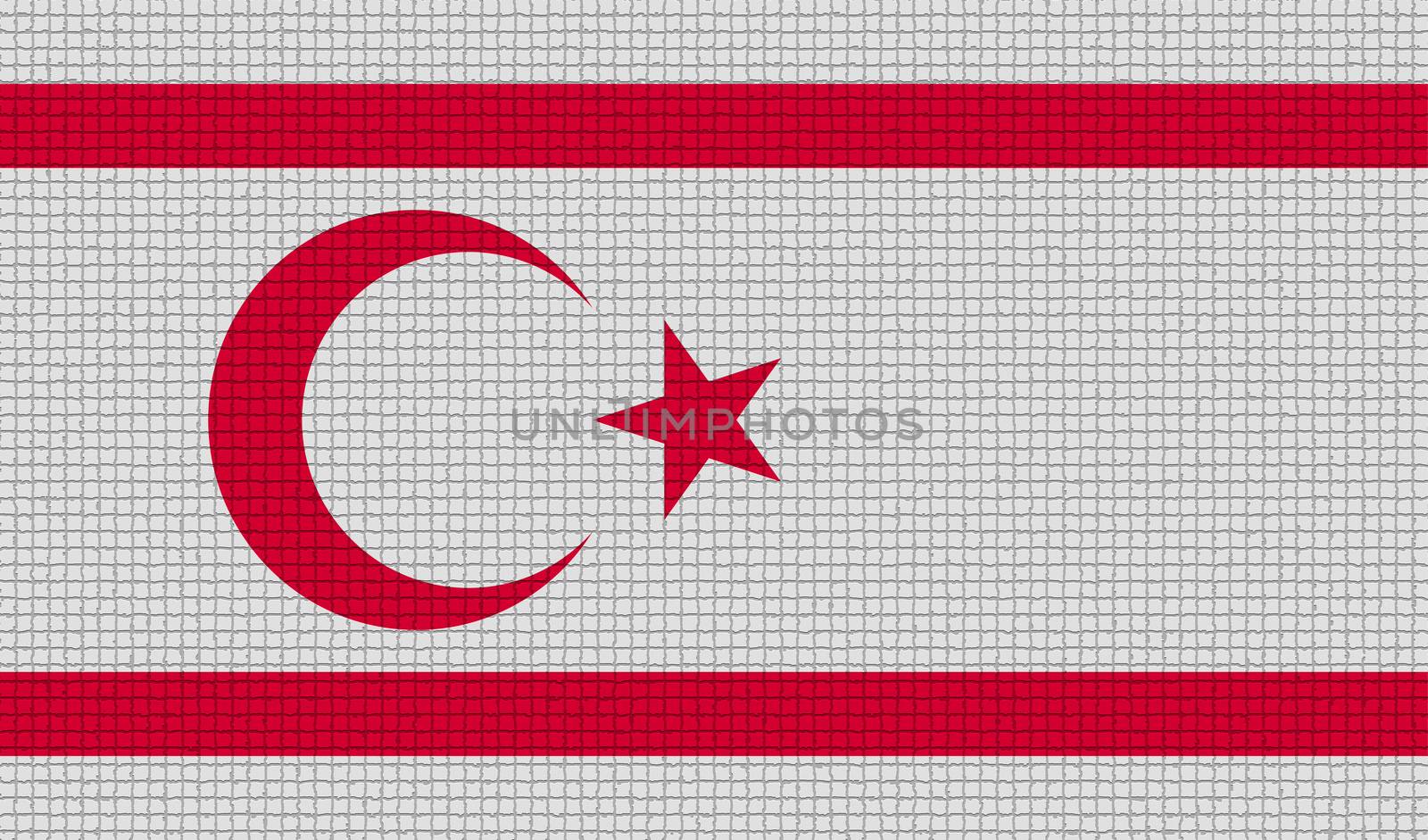 Flags Turkish Northern Cyprus with abstract textures. Rasterized by serhii_lohvyniuk