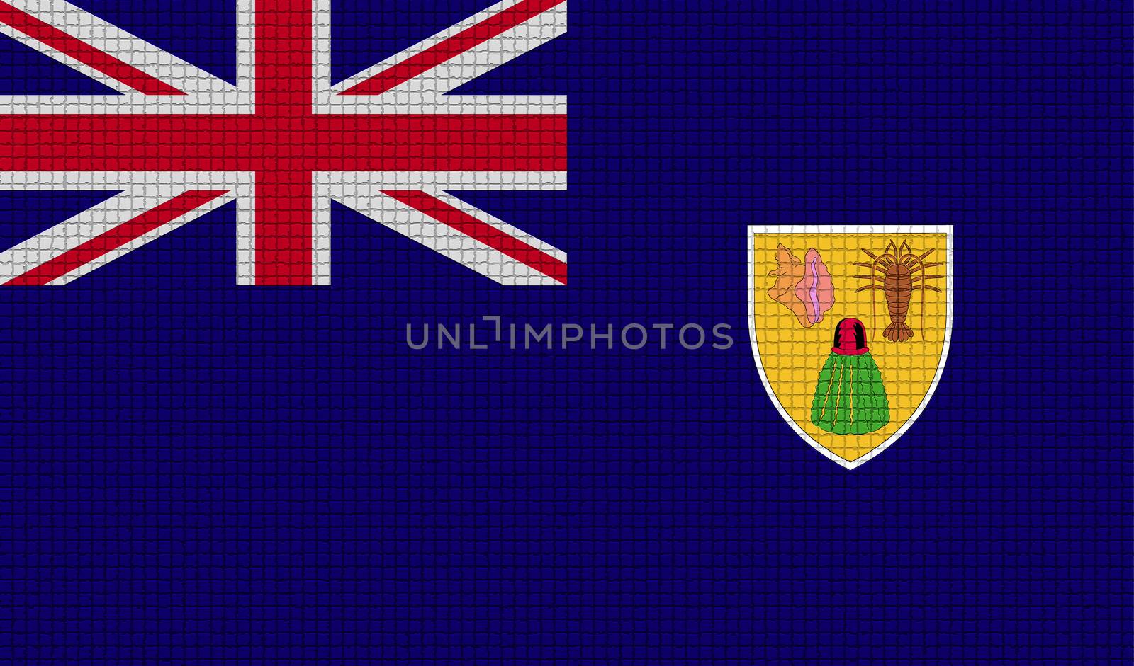 Flags of Turks and Caicos with abstract textures. Rasterized version
