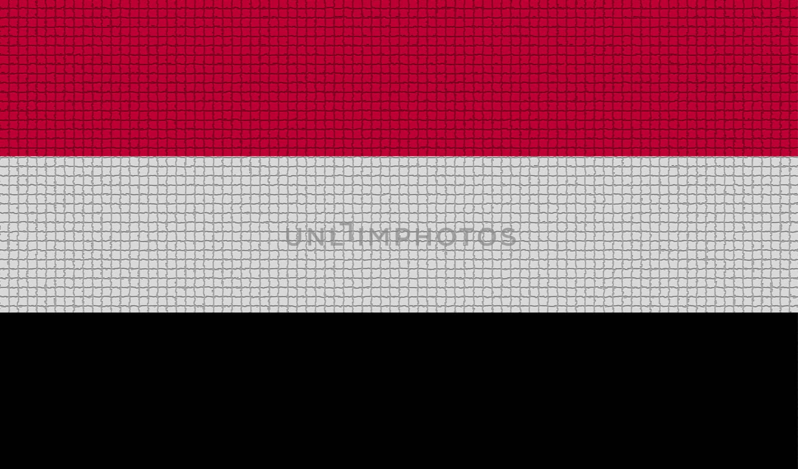 Flags of Yemen with abstract textures. Rasterized version