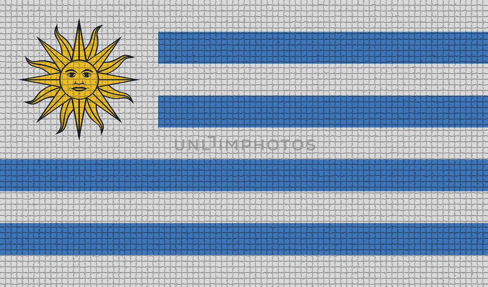 Flags of Uruguay with abstract textures. Rasterized version