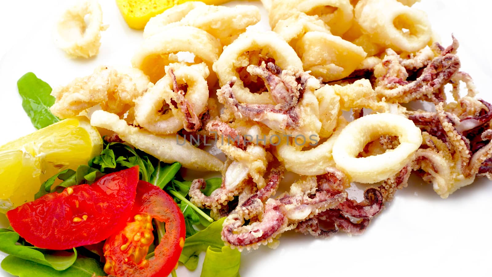 Fried calamari Italian Food Restaurant in Venice, Italy
