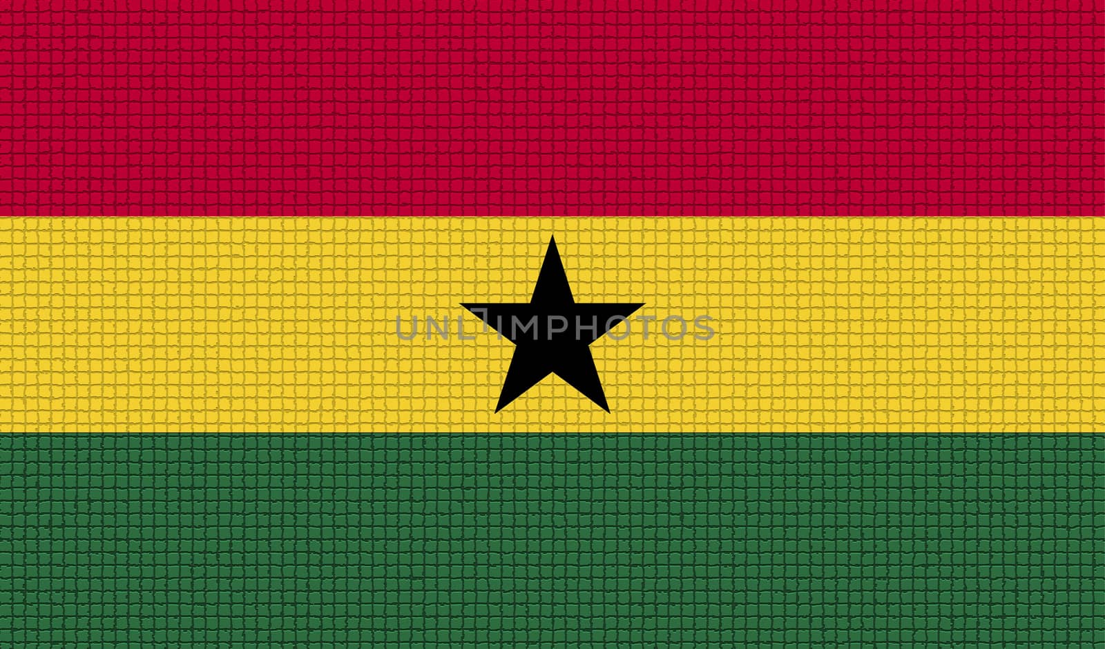 Flags of Ghana with abstract textures. Rasterized version