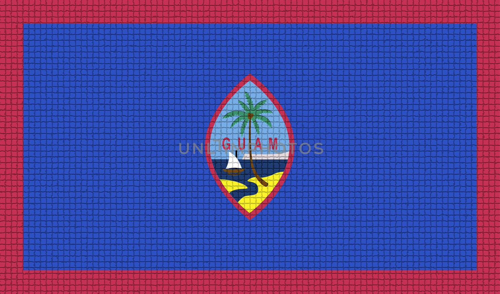 Flags of Guam with abstract textures. Rasterized version