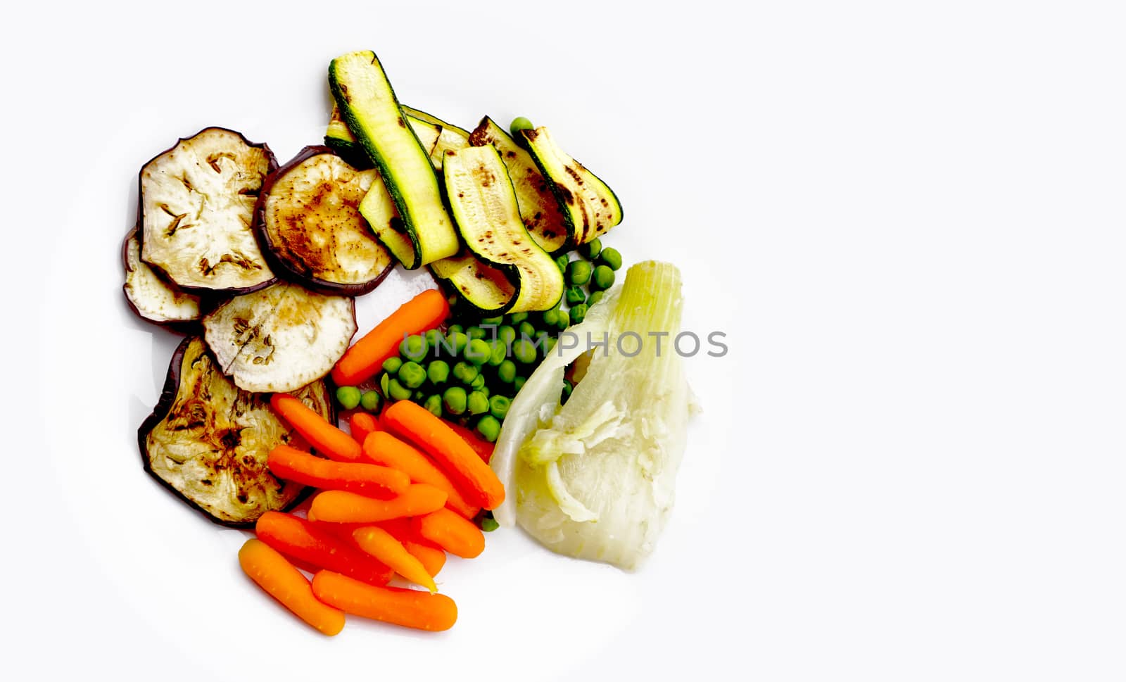 Grilled fresh vegetables menu with white space Italian Restaurant in Venice, Italy