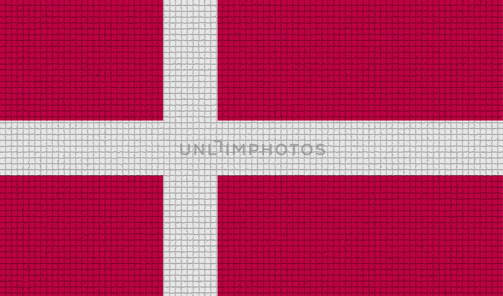 Flags of Denmark with abstract textures. Rasterized version