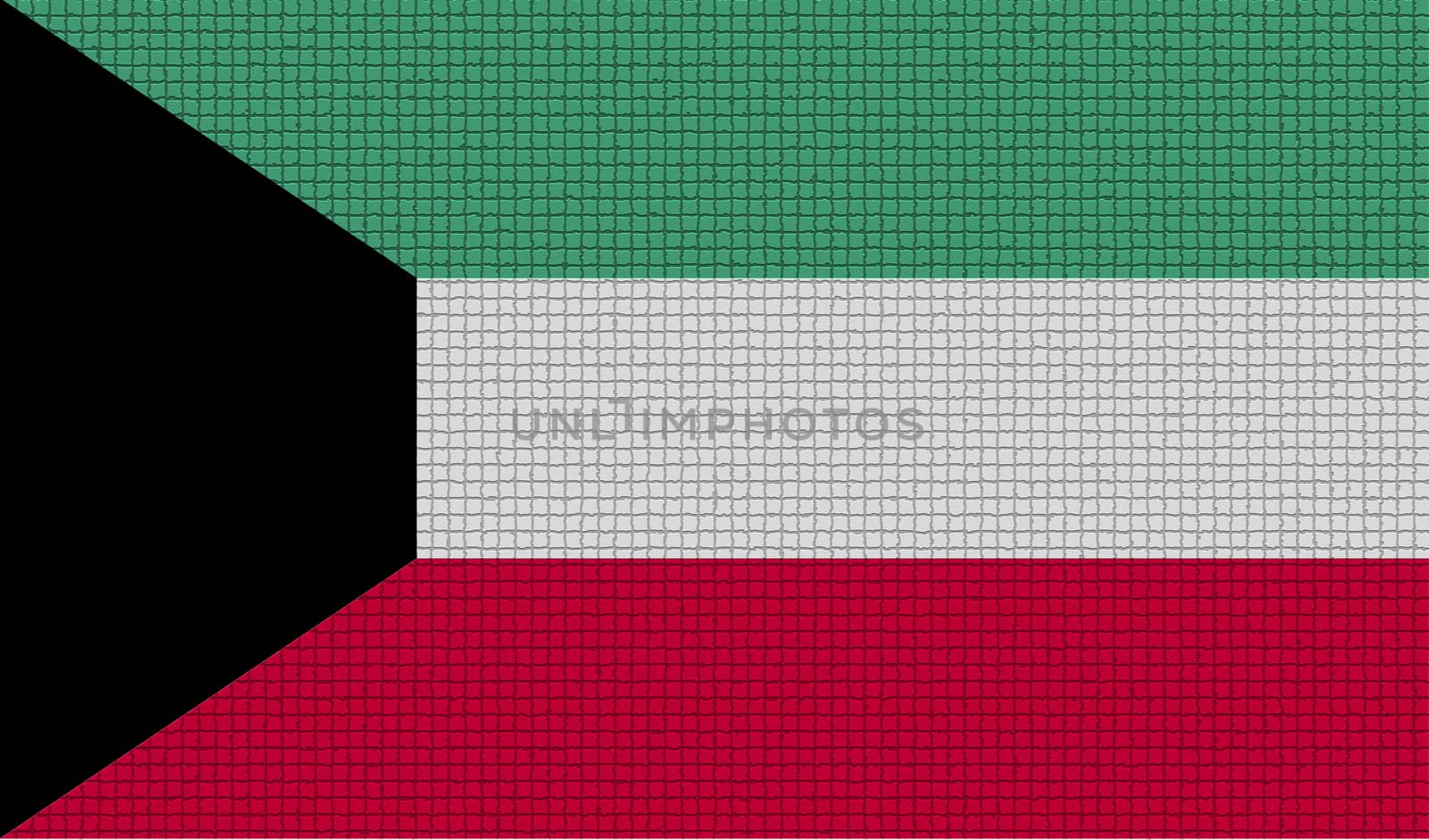 Flags Kuwait with abstract textures. Rasterized by serhii_lohvyniuk