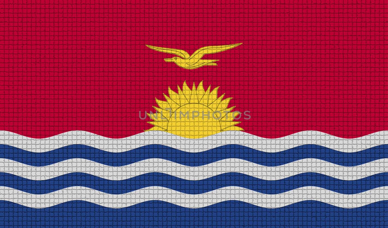 Flags of Kiribati with abstract textures. Rasterized version