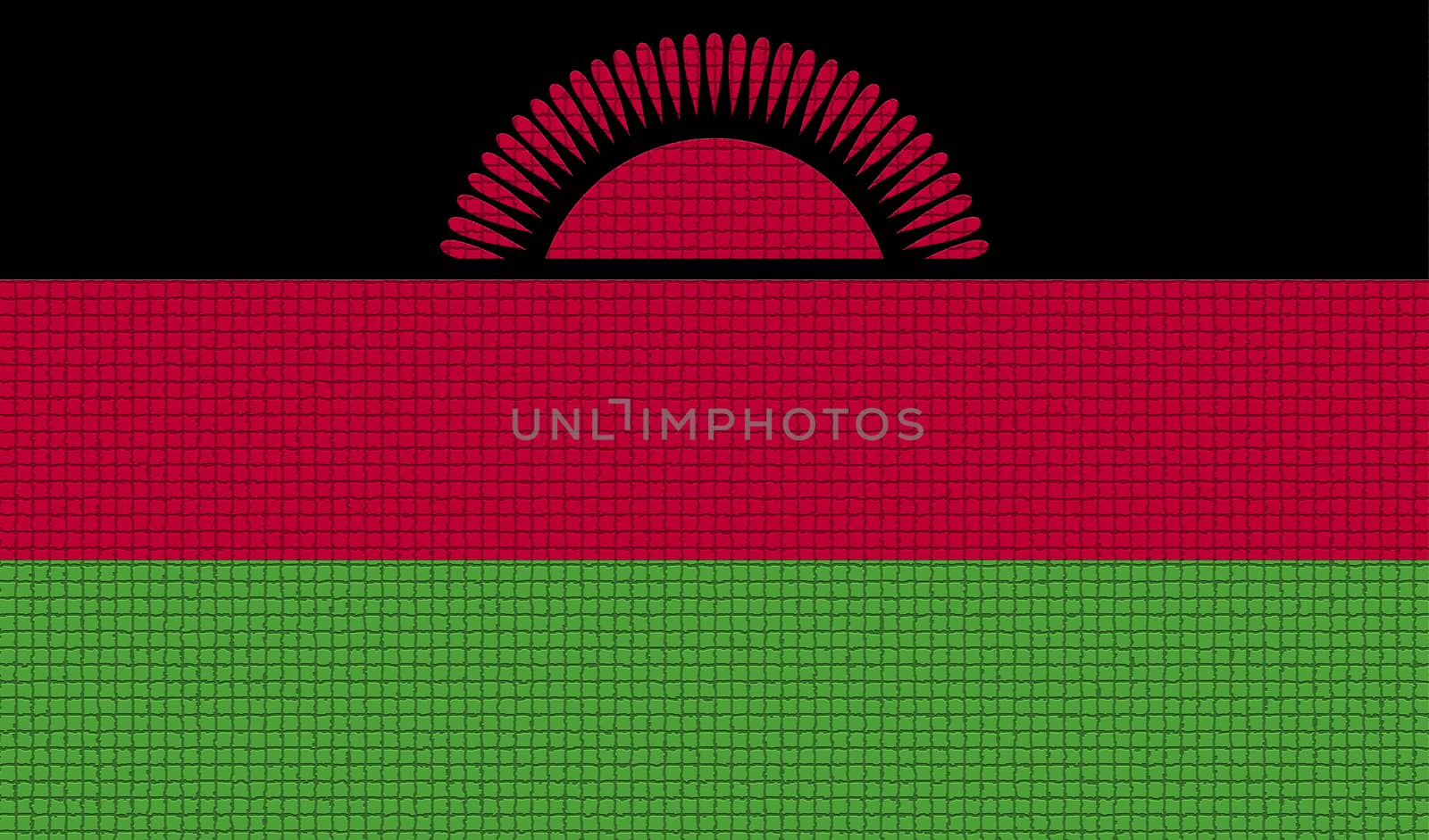 Flags of Malawi with abstract textures. Rasterized version