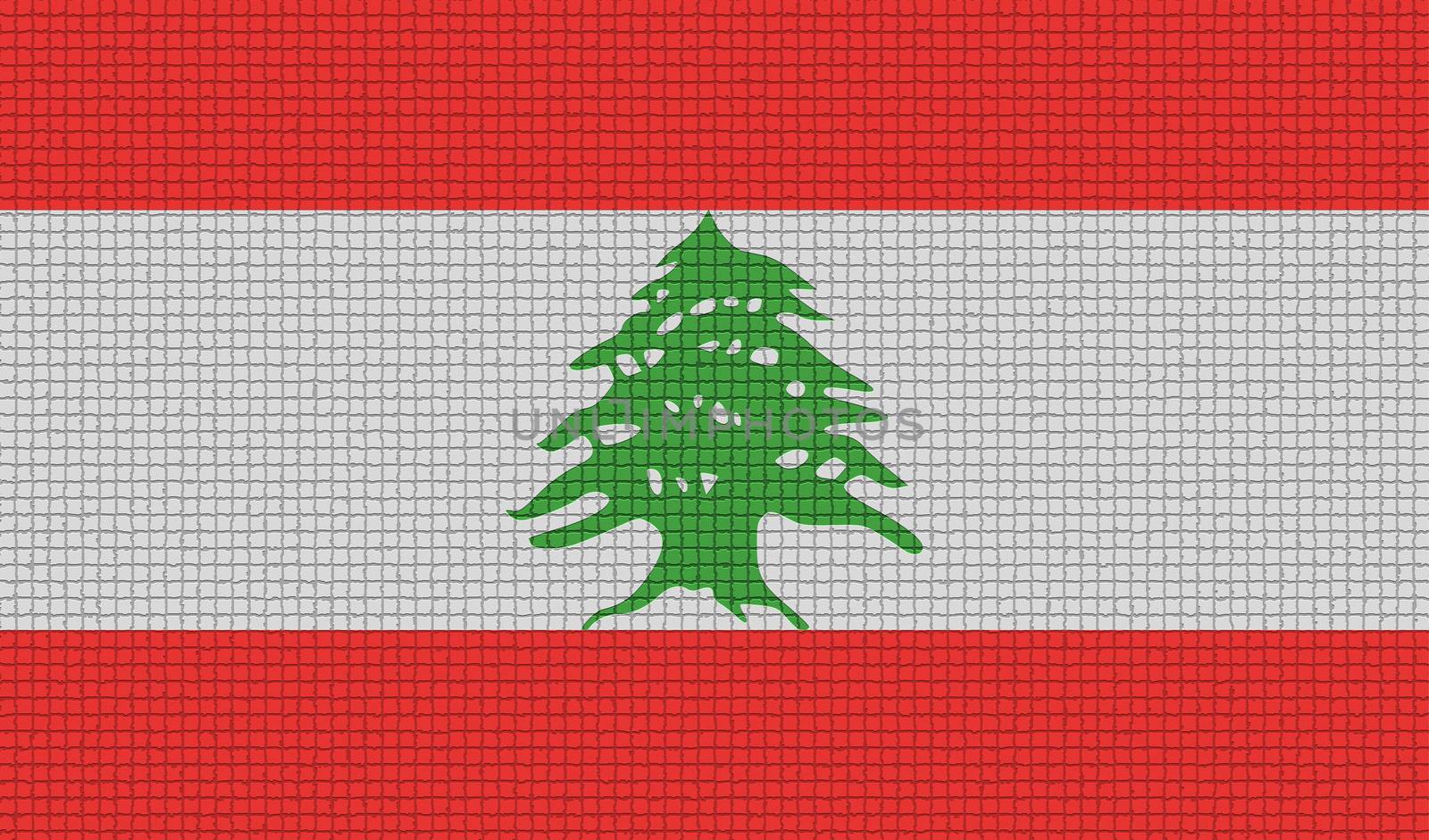 Flags Lebanon with abstract textures. Rasterized by serhii_lohvyniuk