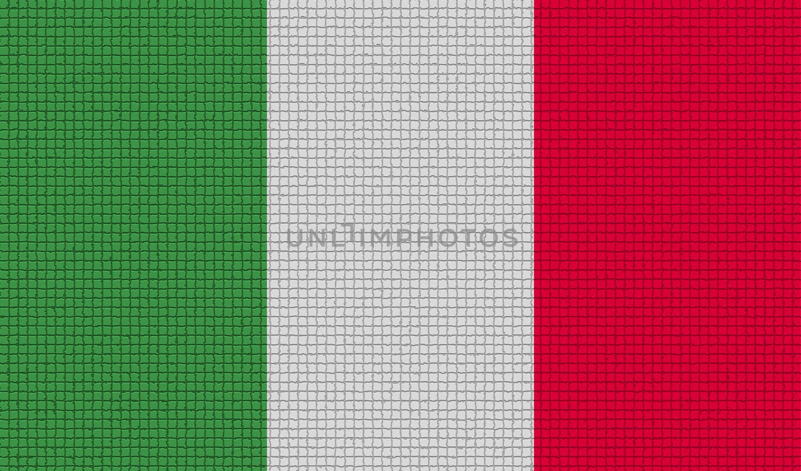 Flags of Italy with abstract textures. Rasterized version