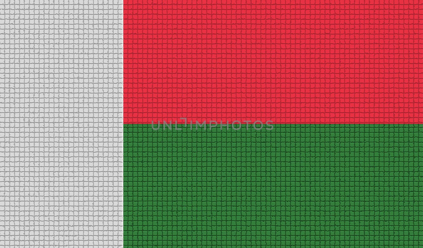 Flags of Madagascar with abstract textures. Rasterized version