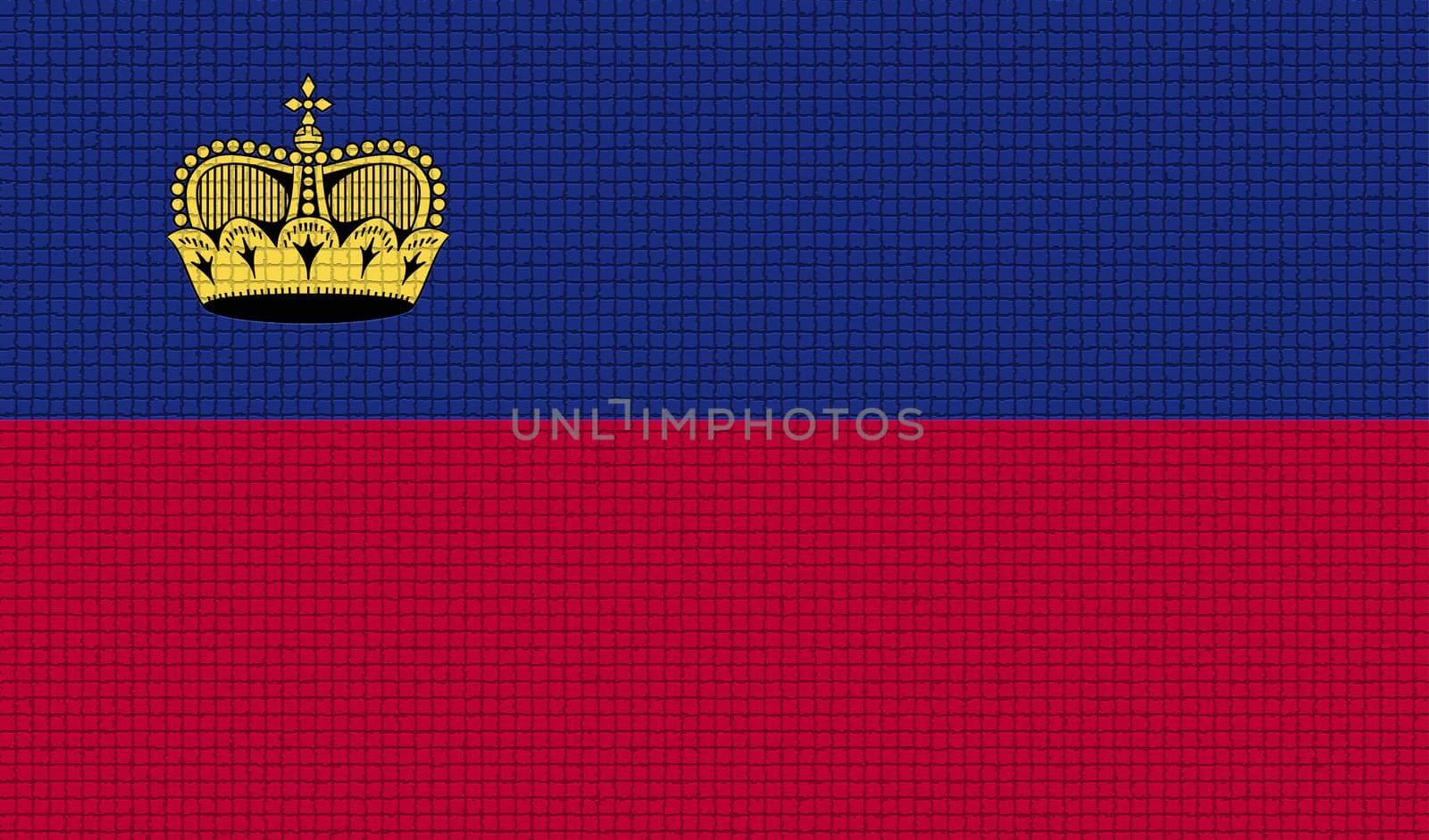 Flags of Liechtenstein with abstract textures. Rasterized version