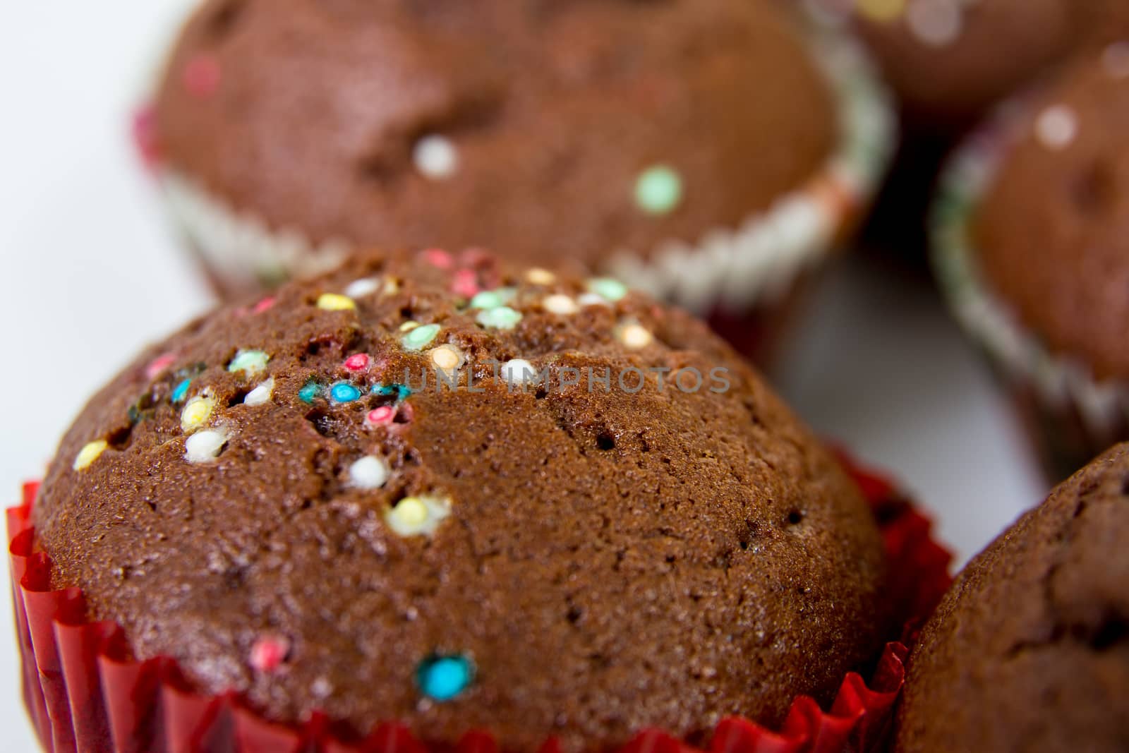 delicious chocolate muffin close up