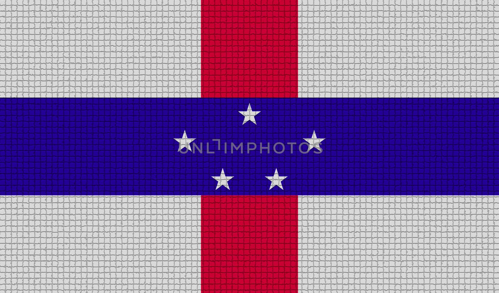 Flags Netherlands Antilles with abstract textures. Rasterized by serhii_lohvyniuk