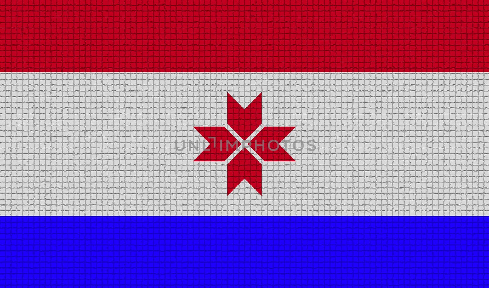 Flags of Mordovia with abstract textures. Rasterized version