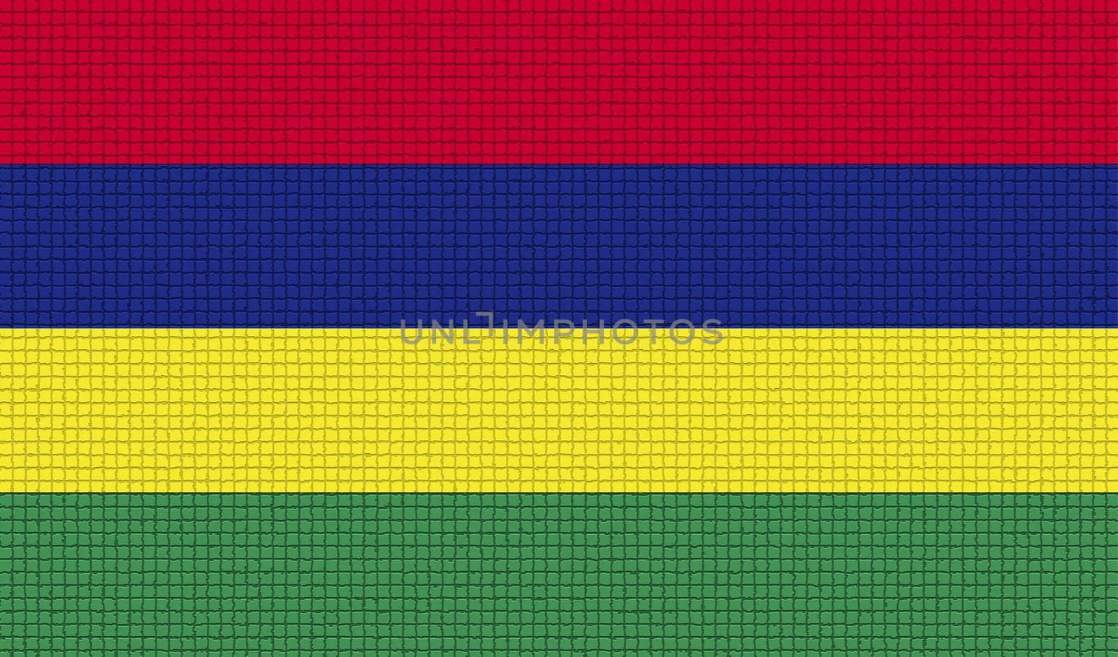 Flags Mauritius with abstract textures. Rasterized by serhii_lohvyniuk