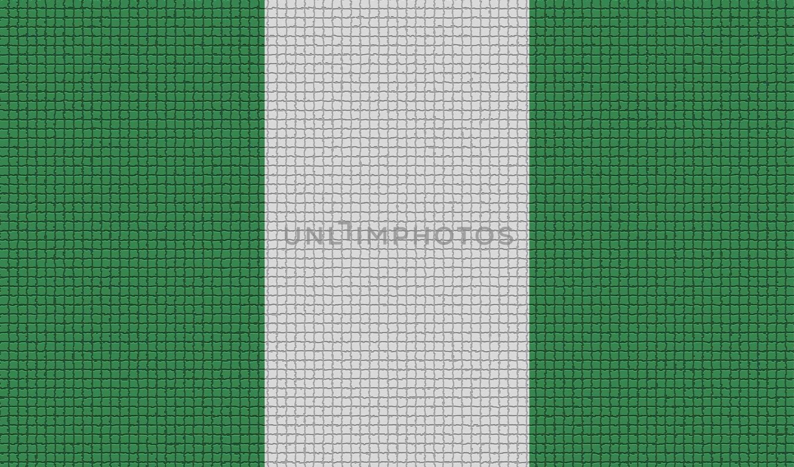 Flags Nigeria with abstract textures. Rasterized by serhii_lohvyniuk