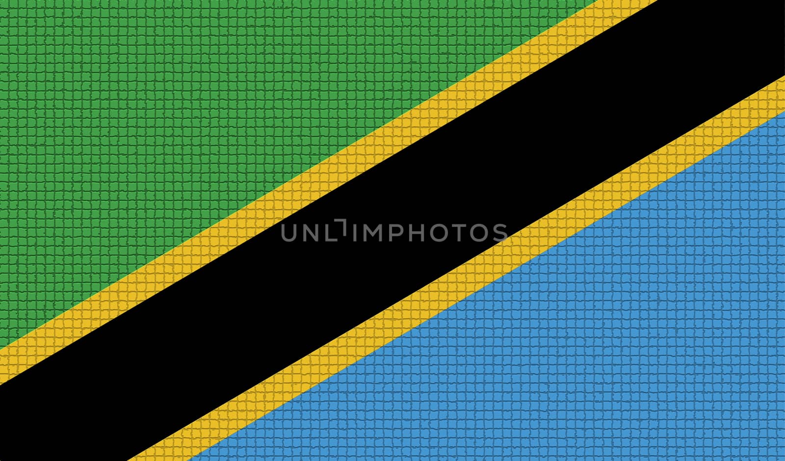 Flags Tanzania with abstract textures. Rasterized by serhii_lohvyniuk