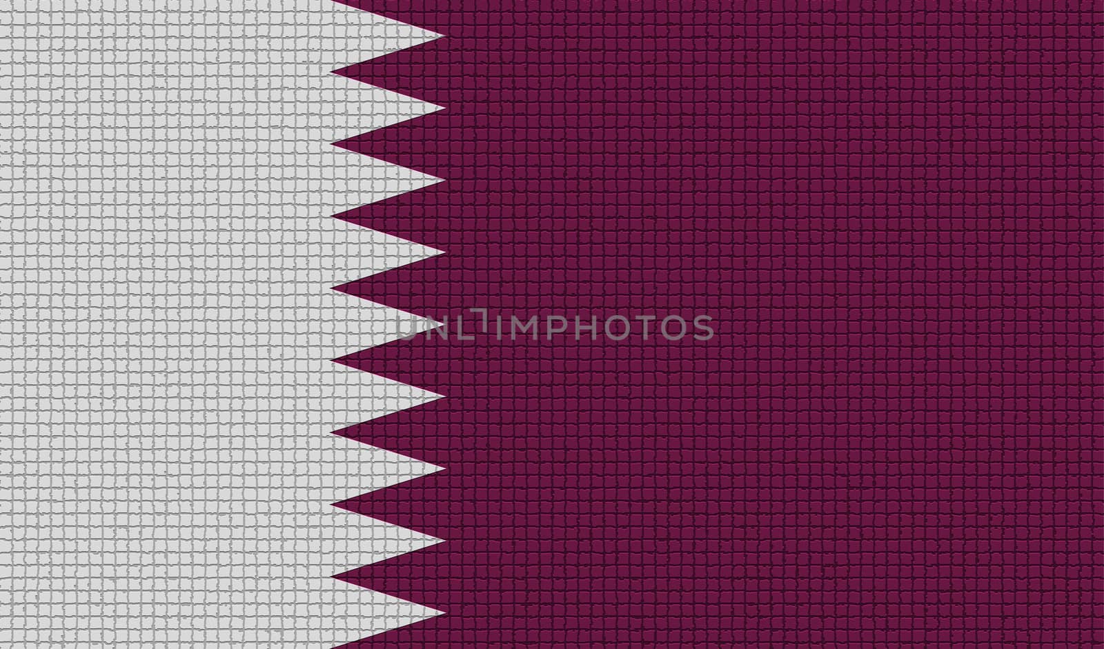 Flags of Qatar with abstract textures. Rasterized version