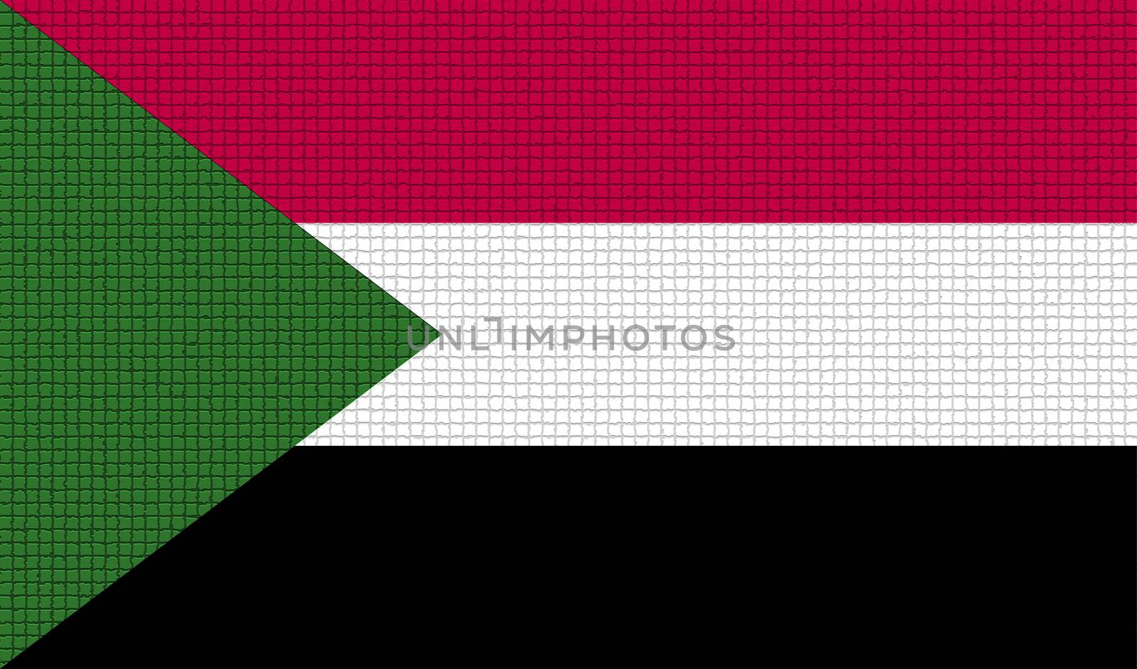 Flags of Sudan with abstract textures. Rasterized version