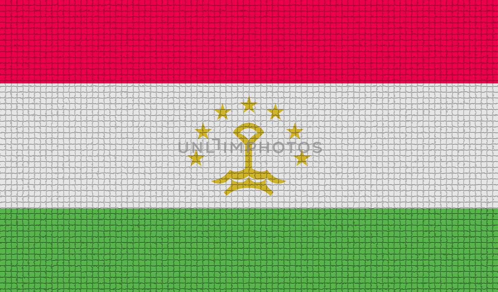 Flags Tajikistan with abstract textures. Rasterized by serhii_lohvyniuk