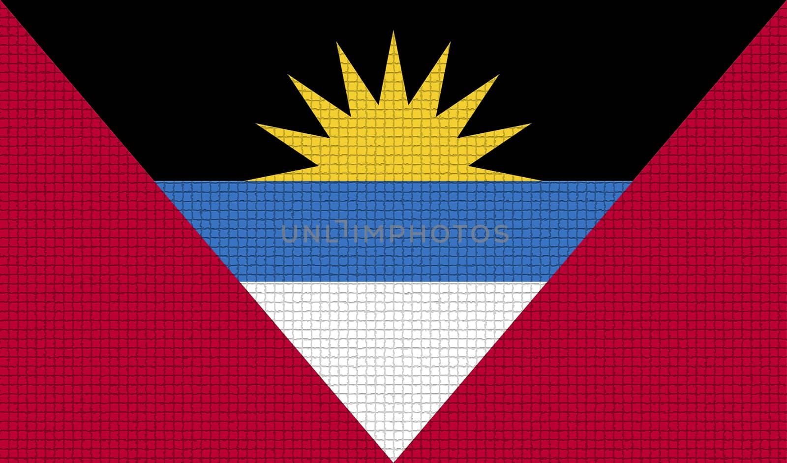 Flags of Antigua and Barbuda with abstract textures. Rasterized version