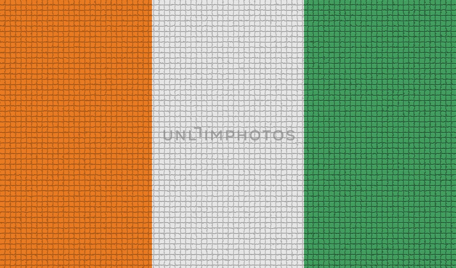 Flags Cote dlvoire with abstract textures. Rasterized by serhii_lohvyniuk