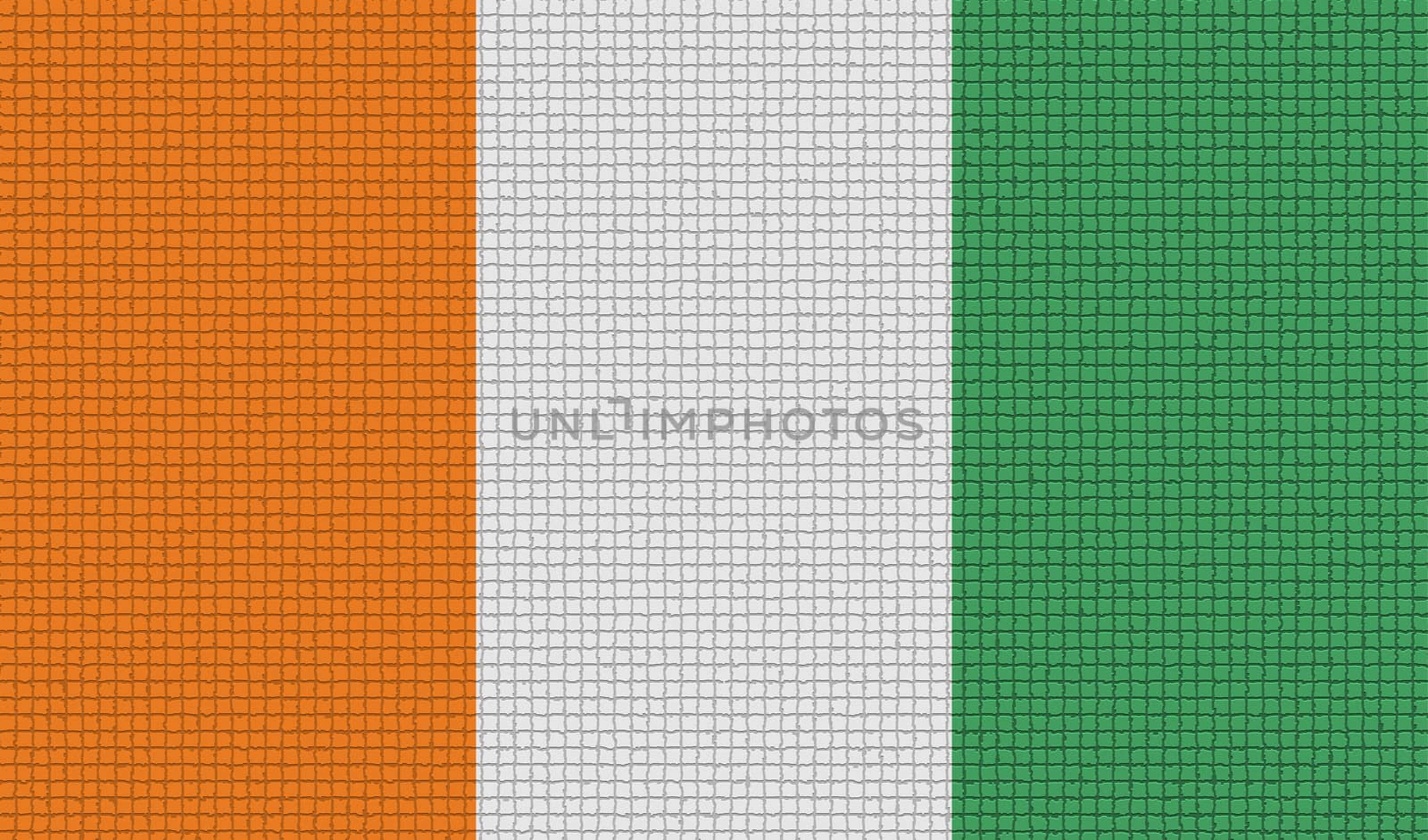 Flags of Cote dlvoire with abstract textures. Rasterized version