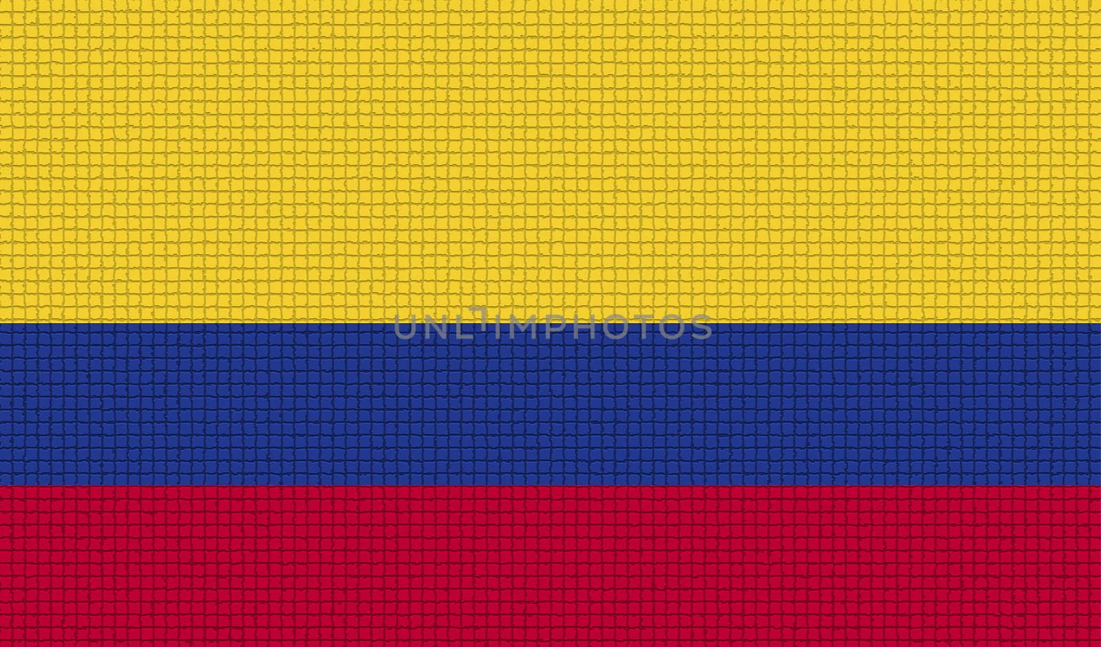Flags of Colombia with abstract textures. Rasterized version