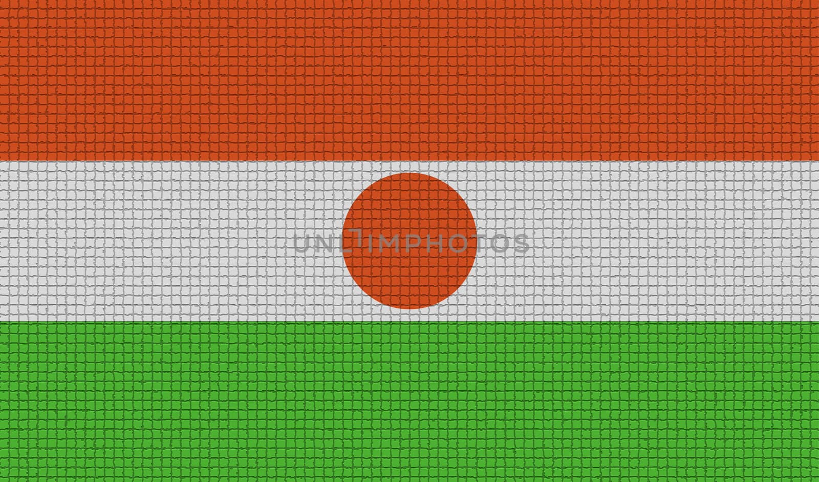Flags of Niger with abstract textures. Rasterized version