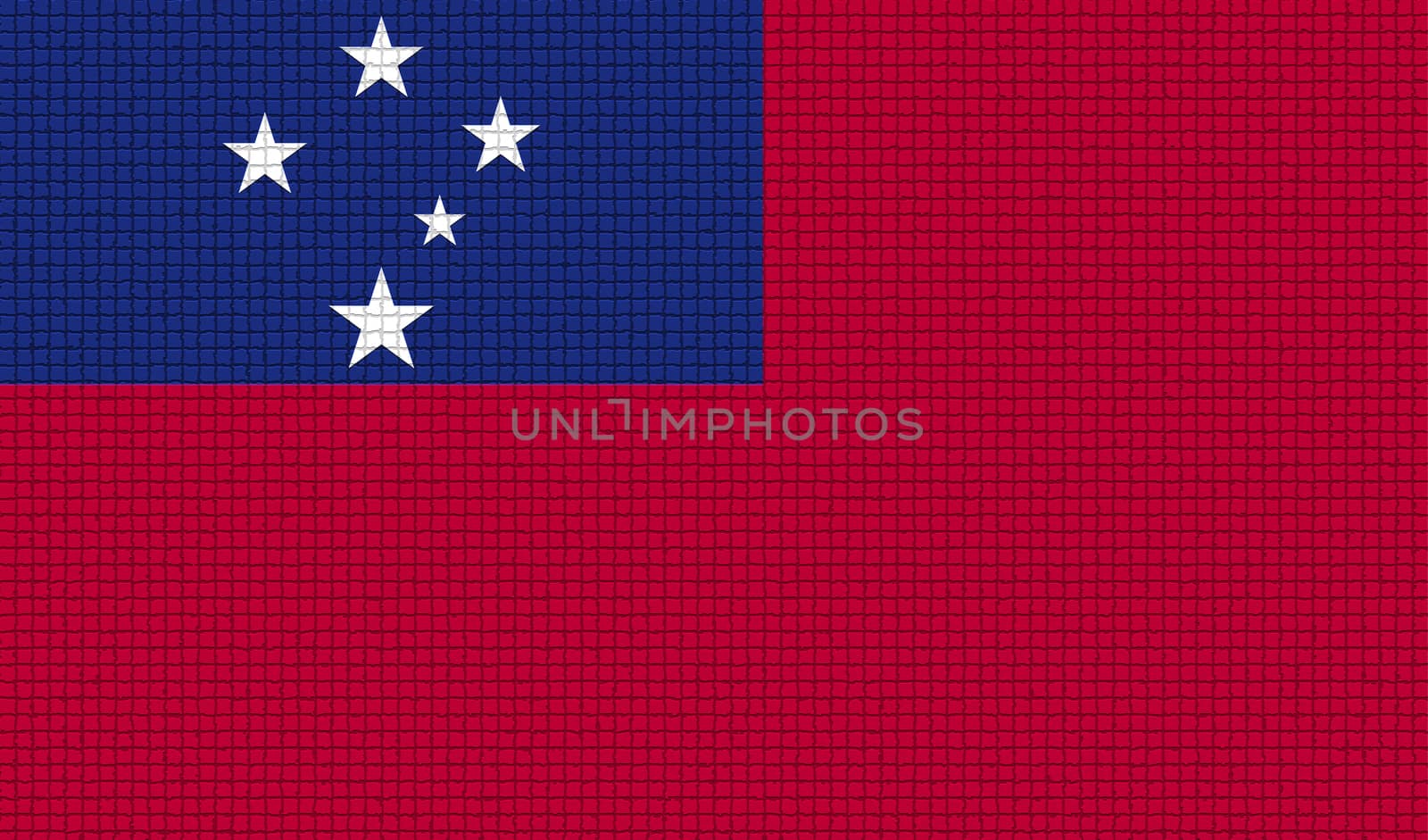 Flags of Samoa with abstract textures. Rasterized version