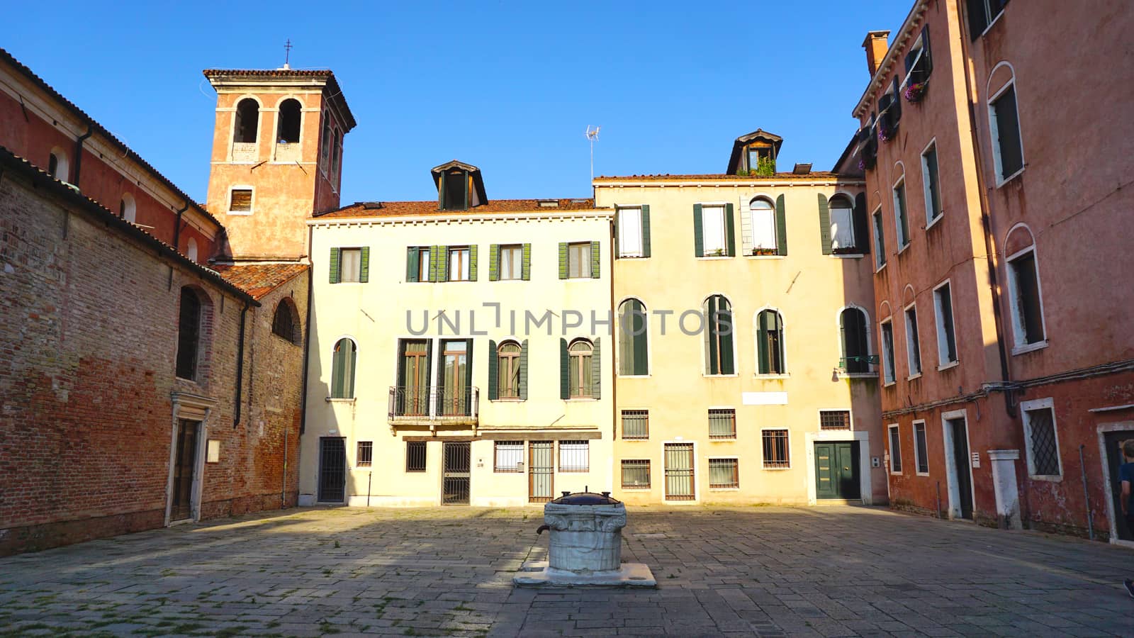 court with ancient buildings in Venice, Italy