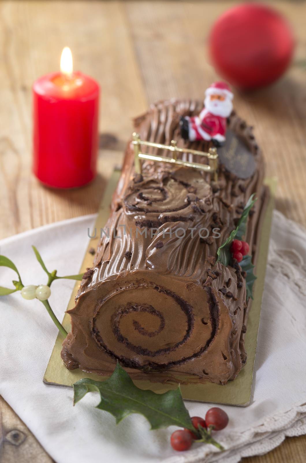 Celebrating Christmas chocolate cake