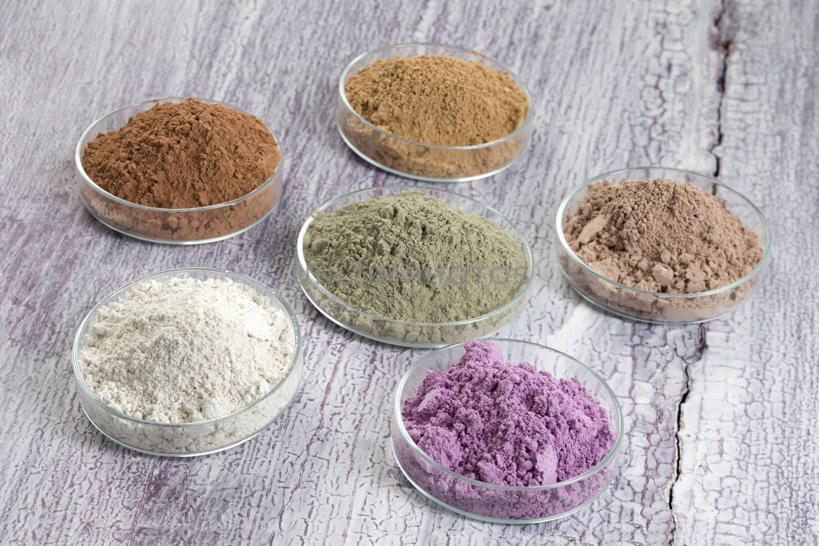 cosmetic clay/: yellow, purple, pink, red, white, green for Spa and bodycare