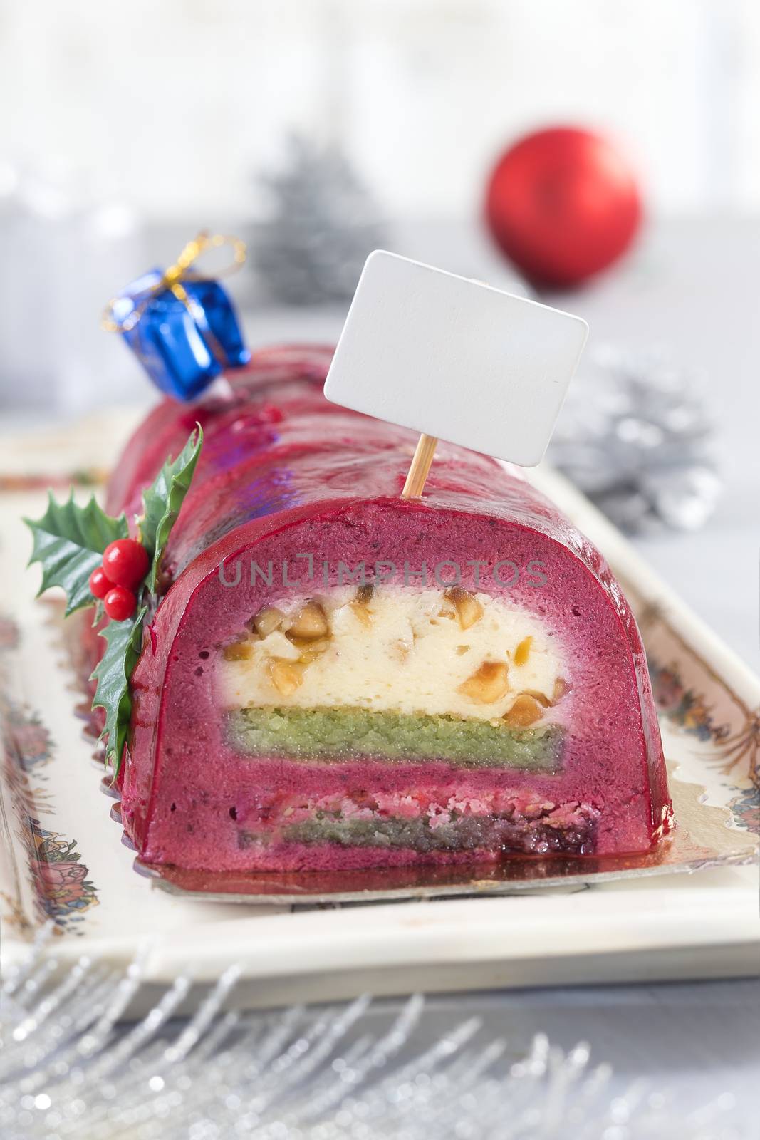 Chocolate swiss roll cake with Red berries by JPC-PROD