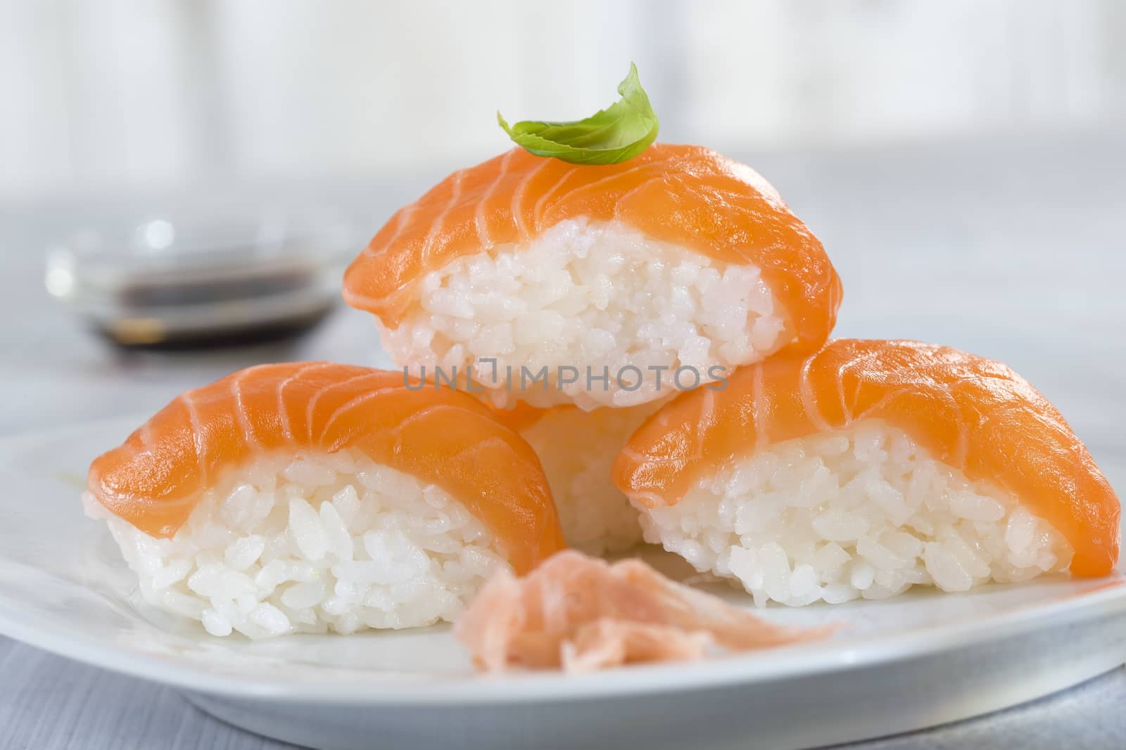 Fresh  atlantic salmon Sushi by JPC-PROD